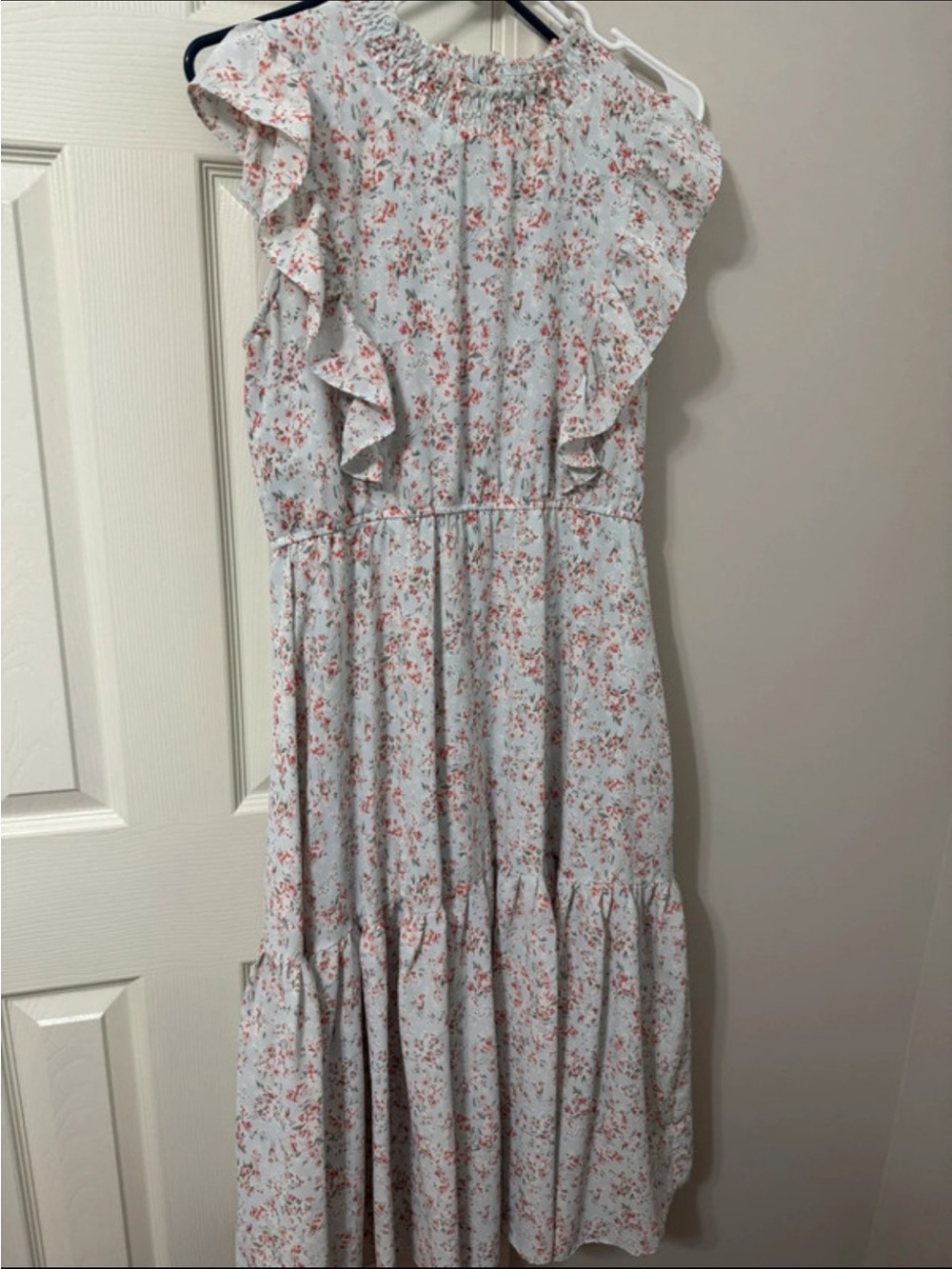 Wishlist White Maxi Dress with Pink Floral Print